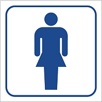 Značka WC ženy, samolepicí fólie, 10 × 10 cm
